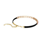 Millenia Tennis choker, Octagon cut, Purple, Gold-tone plated
